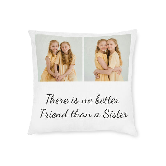 2 Photo Collage Cushion - 16"x16" - Photo Upload - Add Text - PicCanvas