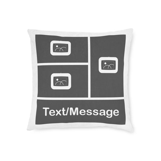 Photo Collage Cushion with Text – 3 Photos