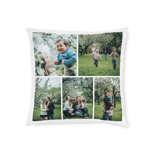 5 Photo Collage Cushon - 16"x16" - Linen - Photo Upload - PicCanvas